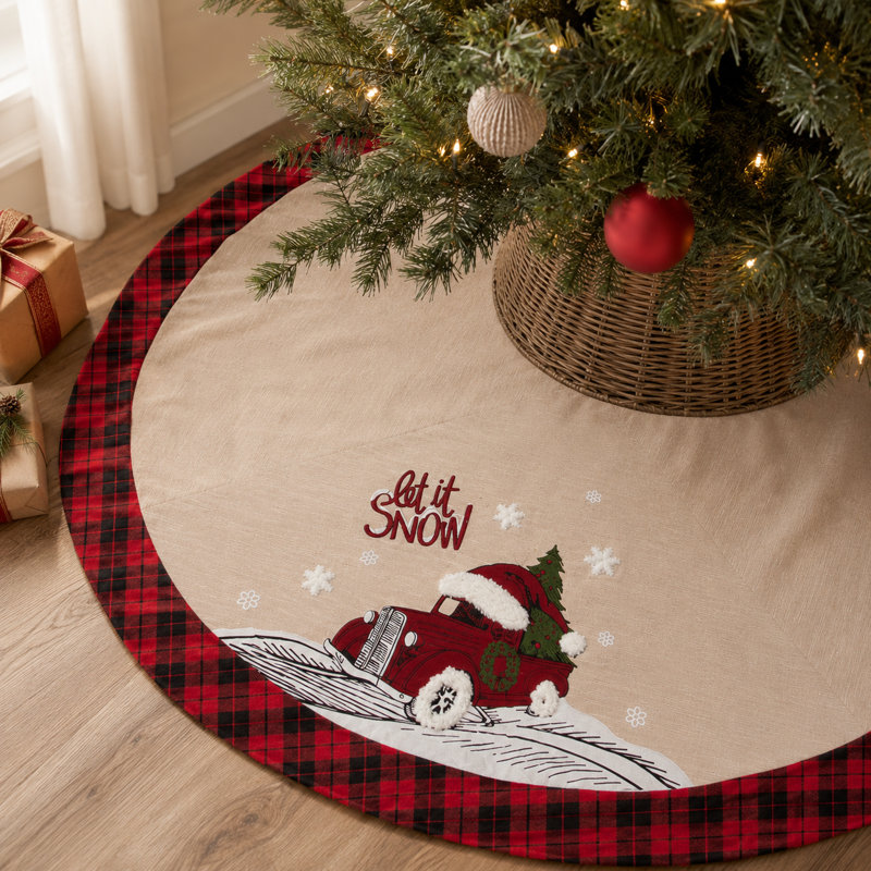 Jupe d'arbre de Noël Lety Snow, H 0,3 po x l 48 po