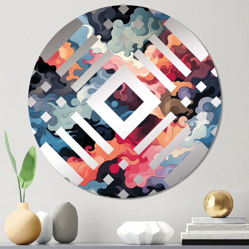 Celestial Disguise Undulation - Diamond Decorative Mirror, 23.6" x 23.6"