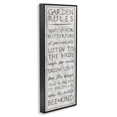 «Uplifting Garden Rules», giclée encadrée, design par Lil 'Rue