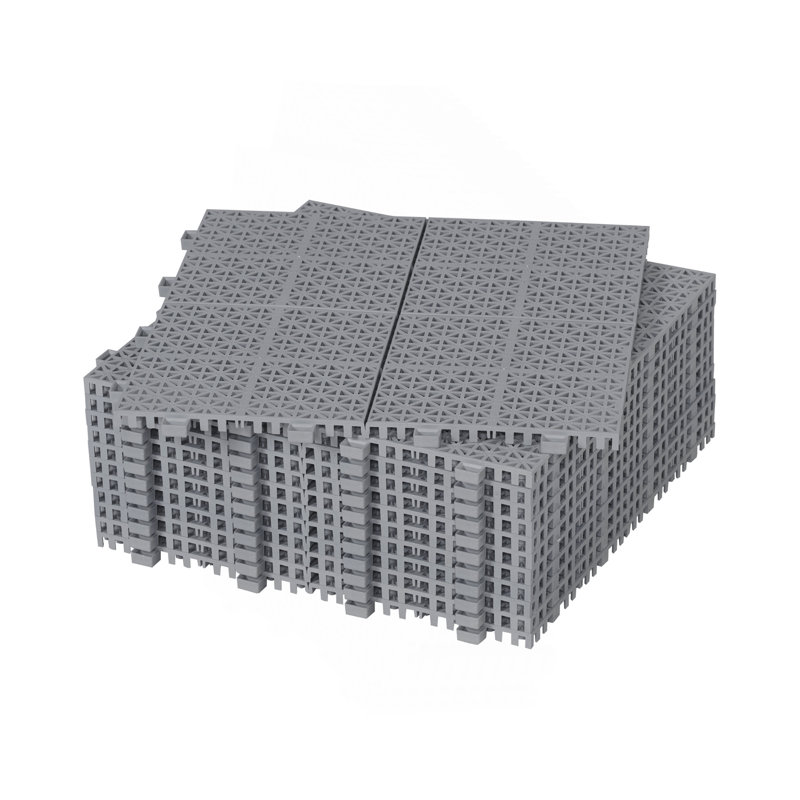 12 X 12 Inch Gray Interlocking Deck Tiles Plastic Waterproof Outdoor All Weather Anti-Slip Bathroom Shower Balcony Porch Strong Weight Capacity Upto 6613 LBS