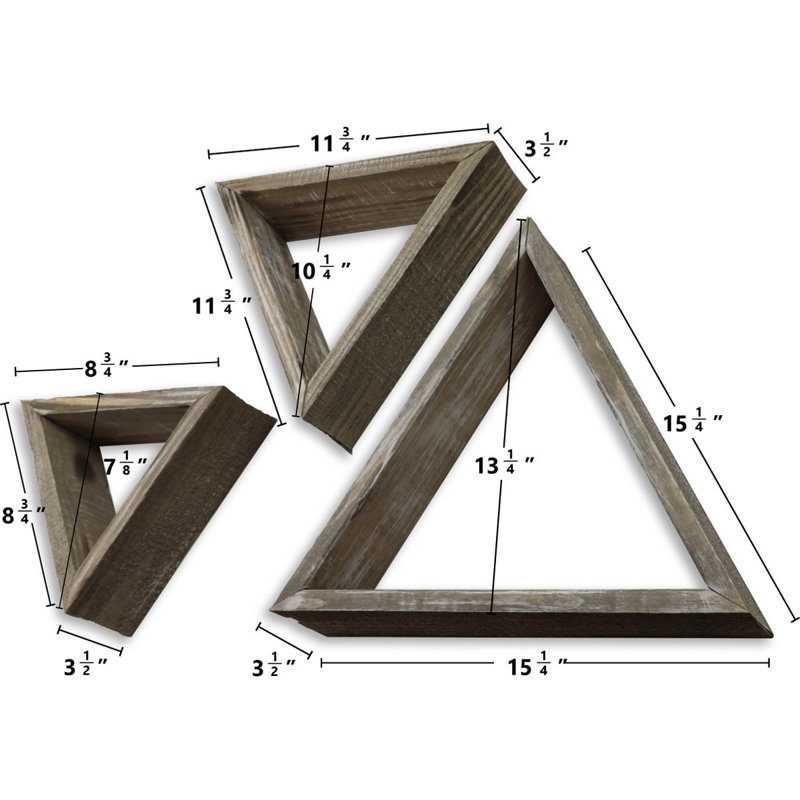 Triangle Accent Shelf with Adjustable Shelves, Pebble Gray