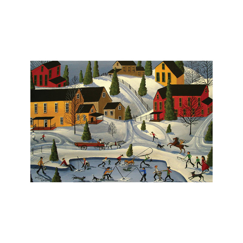 Ice Fishin by Debbie Criswell - Wrapped Canvas Painting, 66.04 cm H x 45.72 cm W x 1.91 cm D