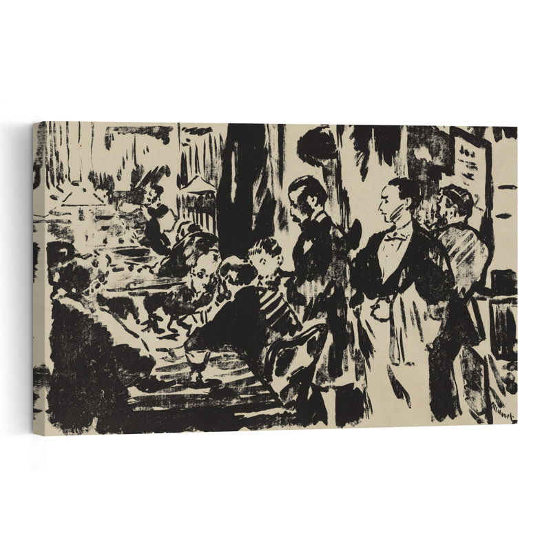 At The Cafe, 1874 Abstract Contemporary Architecture City Wall Art Print, 101.6cm H x 152.4cm W