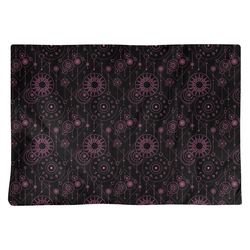 Napperon 18 "astrologie, Noir / Rose