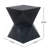 14.25" Black Prismatic Symmetry Concrete Side Table With Smooth Wood Grain Texture And Modern Prismatic Shape – Weather-Resistant Accent For Patio, Garden, Or Balcony