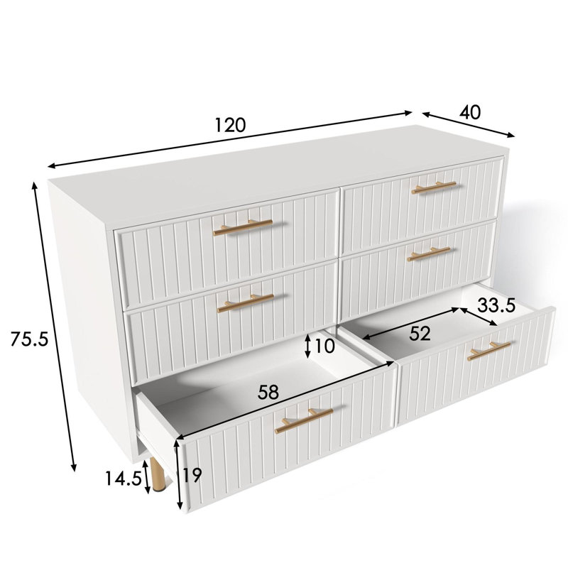 Deniela 6 - Drawer Rectangle Accent Chest