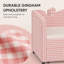 Lit de jour double rembourré Elowavelle de 82 po avec lit gigogne escamotable, tissu vichy et poches de rangement latérales-1968575306