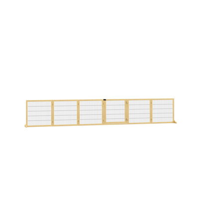 Barrière de sécurité autoportante en bois 170 po, 6 panneaux pliable pour portes / escaliers