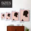 «Pink Silhouette I», reproduction encadrée de qualité supérieure - prête à être accrochée - aucun clou requis - aucun clou requis-479810164-479810167