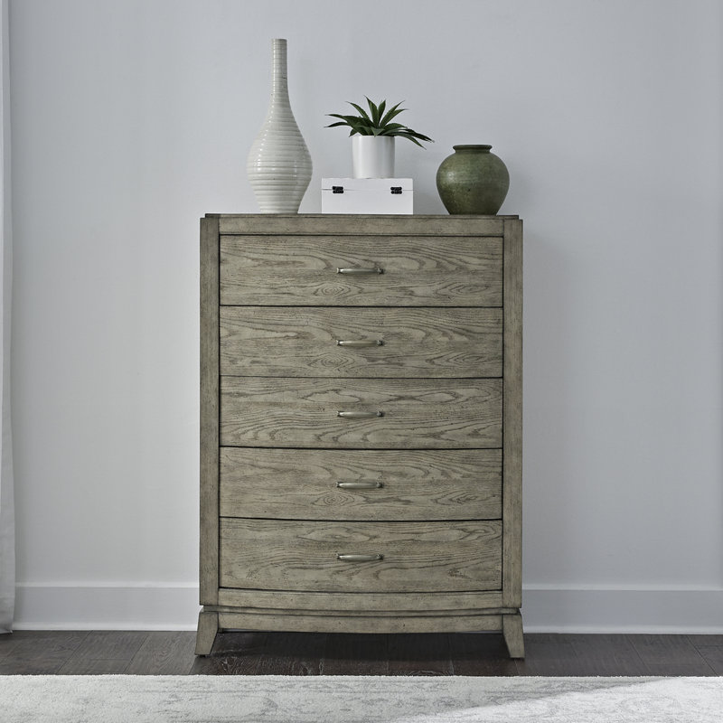 Drelan Panel Storage Bed, Dresser & Mirror, Nightstand Bedroom Set, King, Light Brown,  4 Pieces: Bed; Mirror; Dresser; Chest