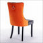 Ensemble de chaises de salle à manger élégantes et modernes avec pieds en bois massif et garniture cloutée-385239016