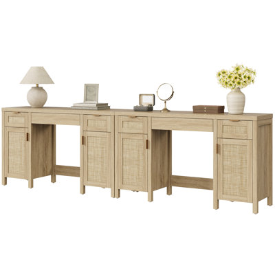 Meuble-lavabo 3 tiroirs et 2 armoires Bohemian Rattan