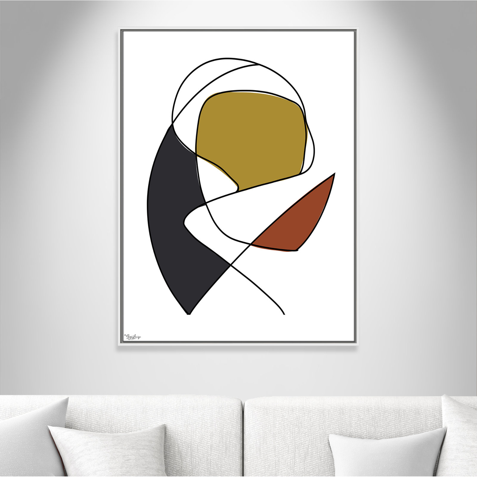 Paige "Abstract Tribeca 3" Print, 41.5" H x 31.5" W x 2" D, White