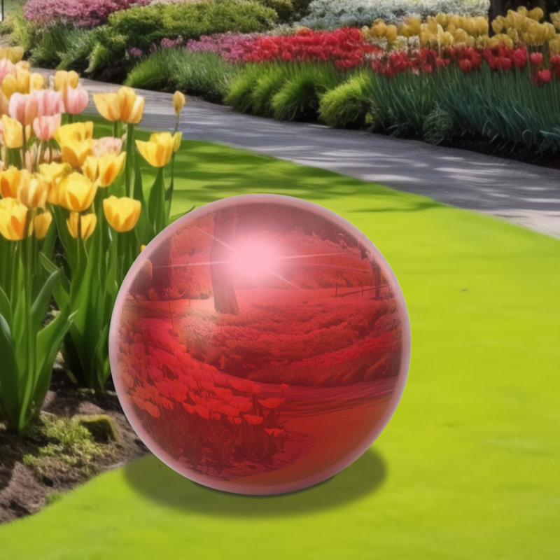 Boule de regard en métal Obiora, Rouge