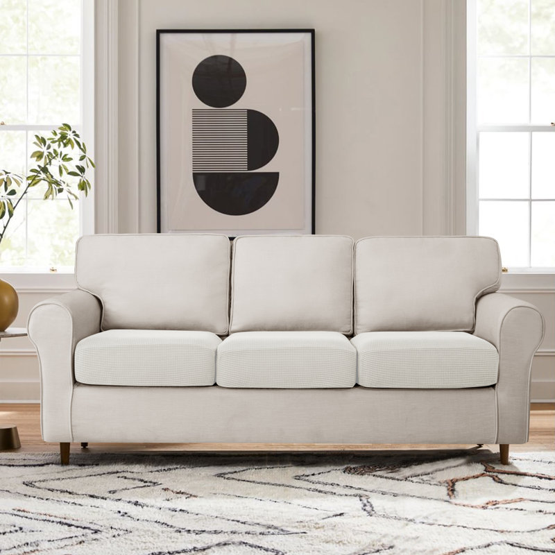 Housse de coussin texturée, Ivoire / blanc