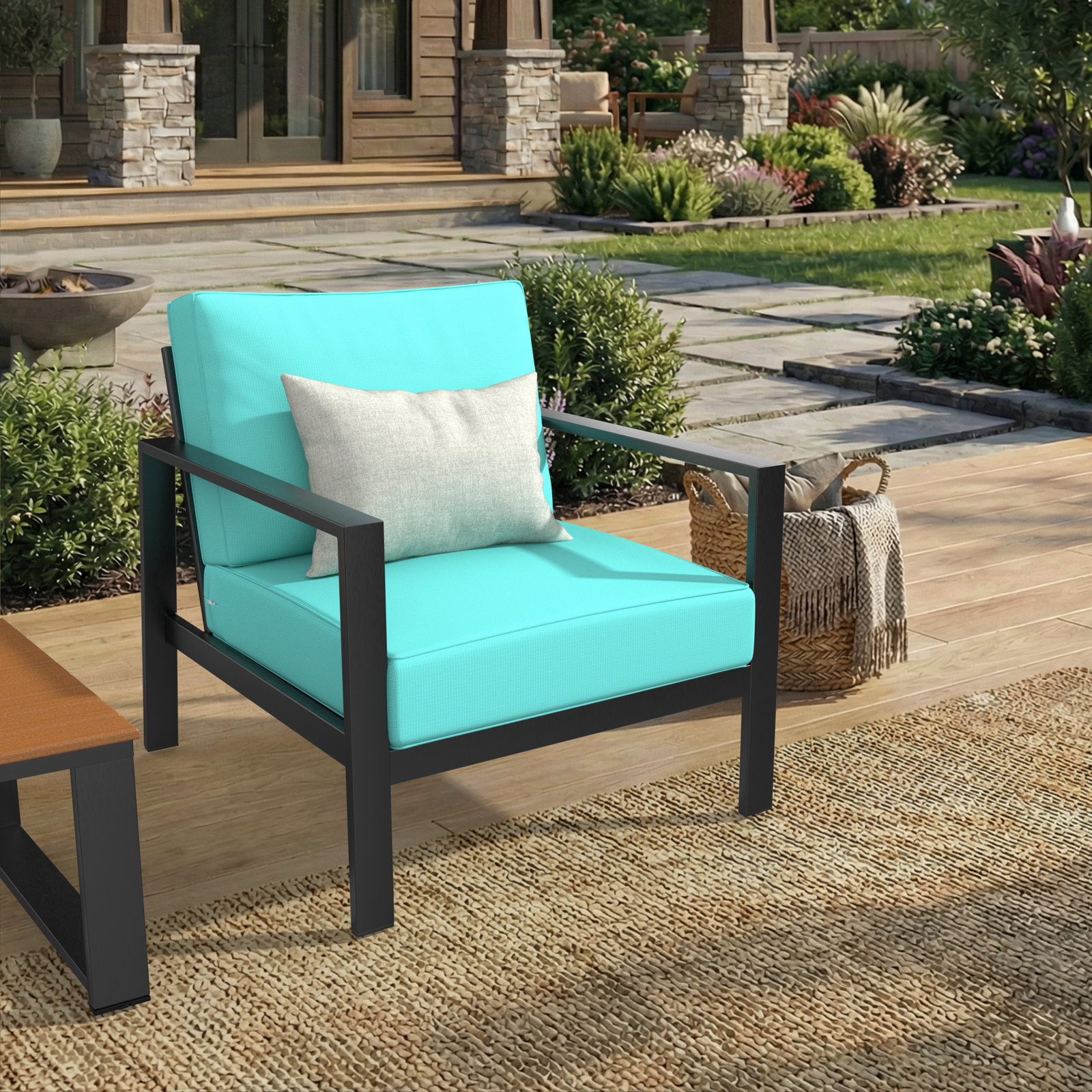 Donnely Sunbrella® Louge Chair Cushion, 24" W x 24" D, Sunbrella® Canvas Aruba