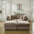 Oversized Down-Filled Modular Sofa With Ottomans-418034111-427721364
