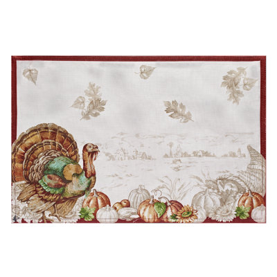 Monterrey 100% Polyester Holiday Turkey Rectangle Placemat