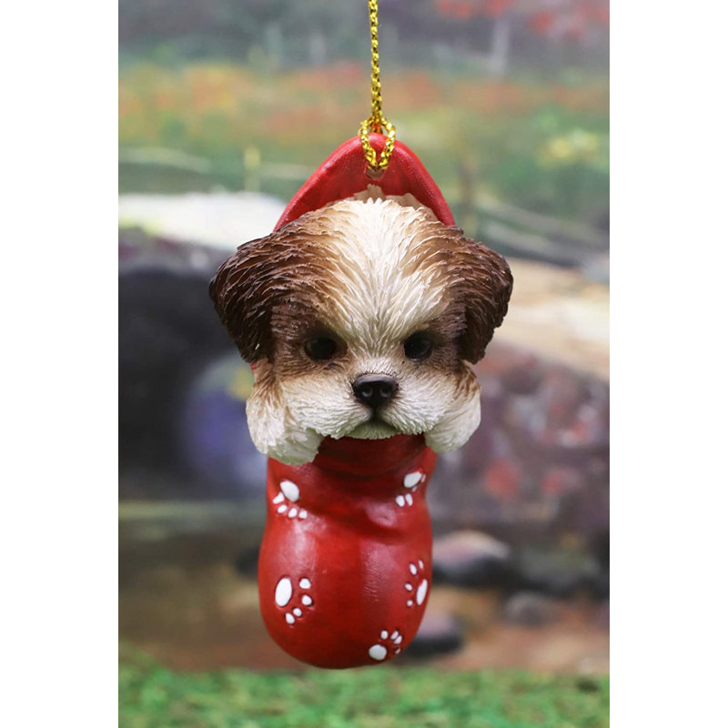 Ornement figurine suspendu pour chien tzu chiot