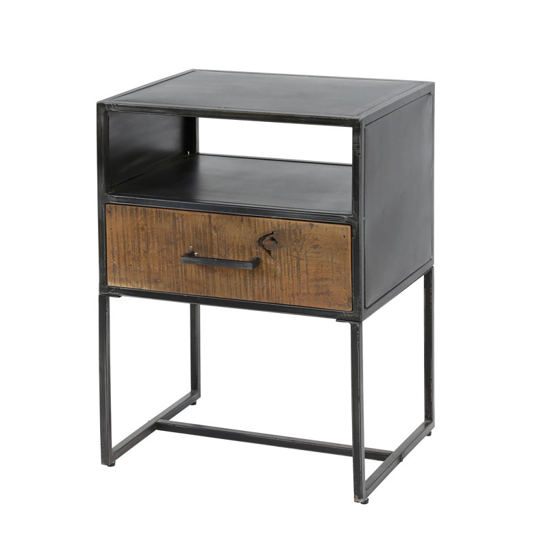 45cm W Steel Bedside Table