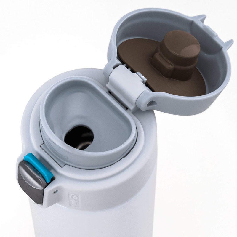Grande tasse de voyage en acier inoxydable 16 oz, H 8,6 po x l 2,6 po, Blanc neige