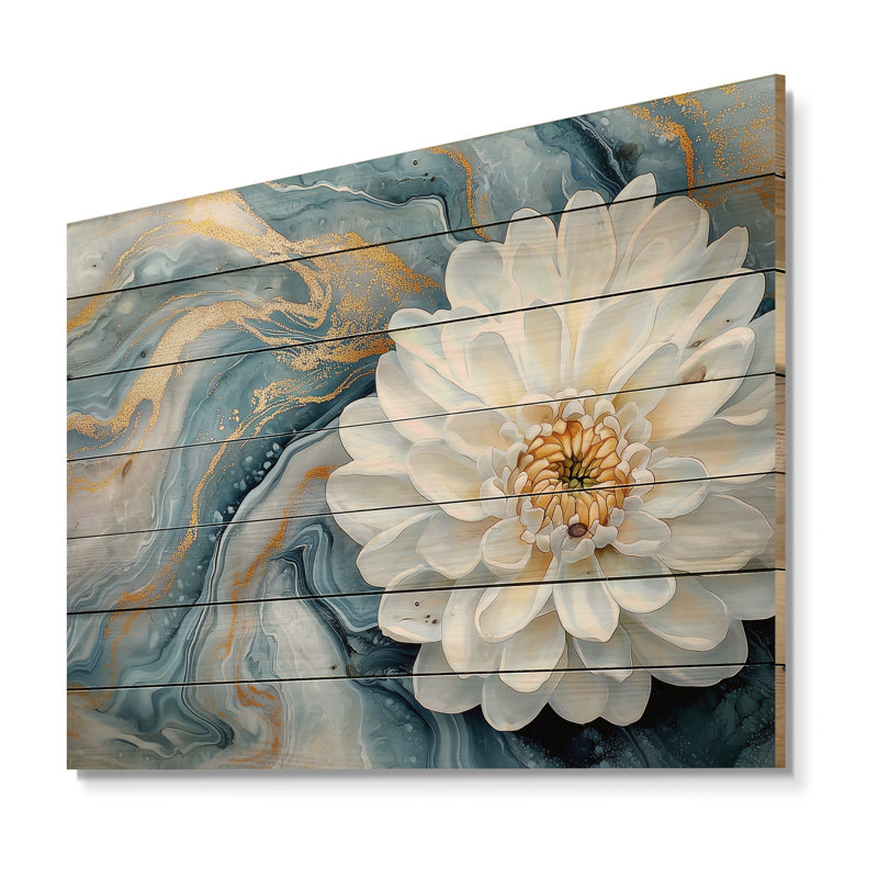 Agate Symphony Of Mums Flowers I - impression traditionnelle en bois blanc sur bois de pin naturel