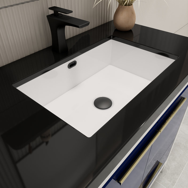 Ensemble de meuble-lavabo simple 36 po Enville, Bleu nuit ultrabrillant