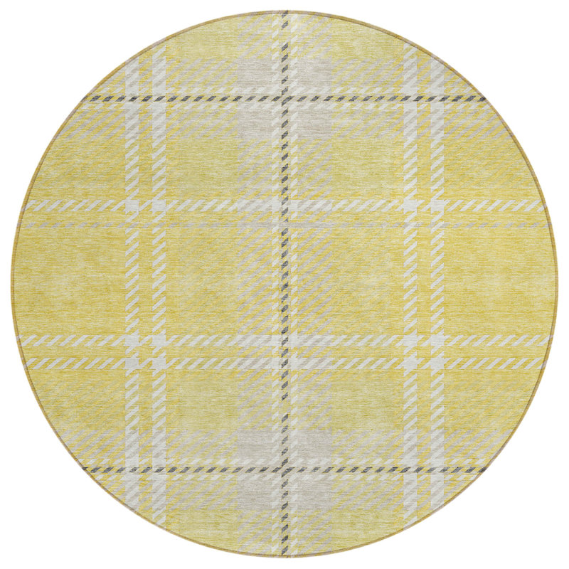 Tapis rond 8 po jaune