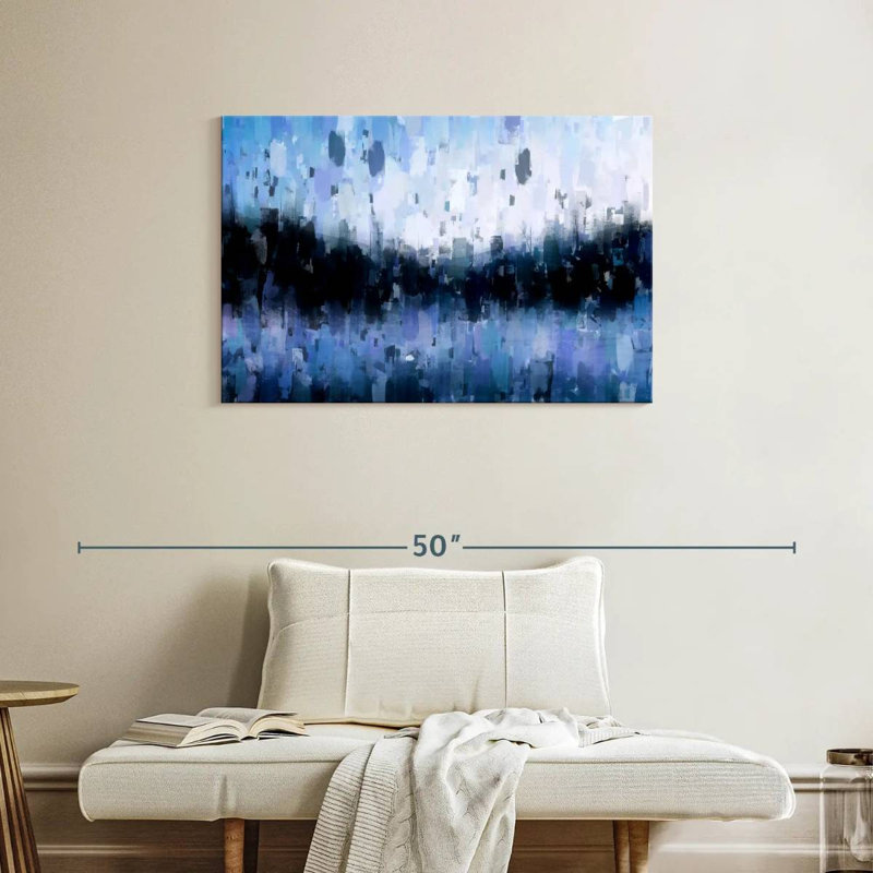 Avery Abstract Navy Blue, 24'' H X 36'' W