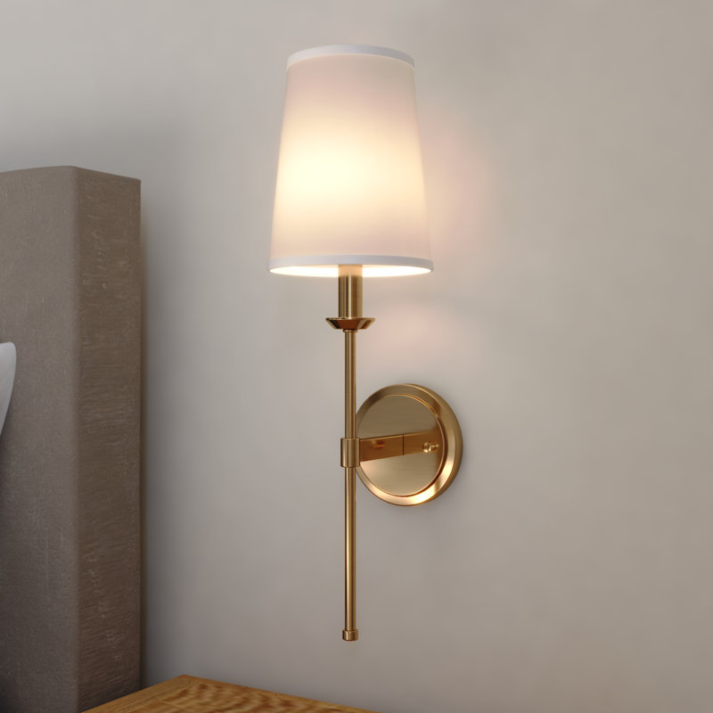 Camden Steel Candle Wall Light, Brass Gold