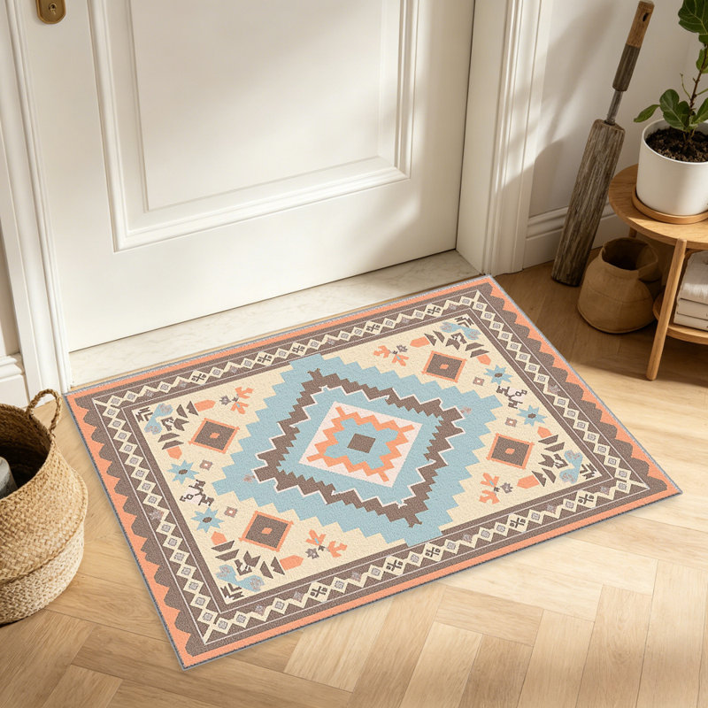 Desert Neutral Kilim Rug carpet-easy to clean, machine-washable, soft and comfortable; suitable for door mats, kitchens, living rooms, bedrooms, corridors, and laundry areas. Easy to clean, durable carpet for home decoration.