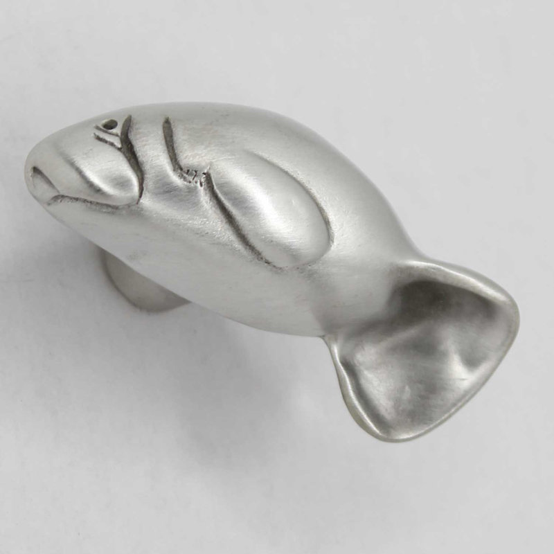  2 3/8" Manatee Knobs - Matched Pair - Left and Right Facing, Brushed Nickel