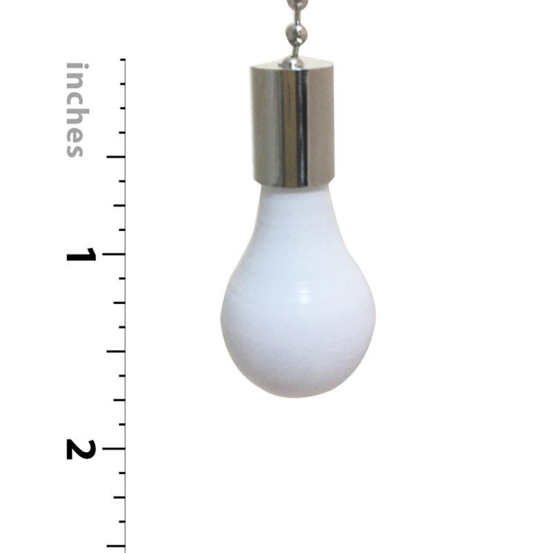 4 Piece Fan and Light Bulb Shaped Ceiling Fan Pull Chain Set, Nickel Plated