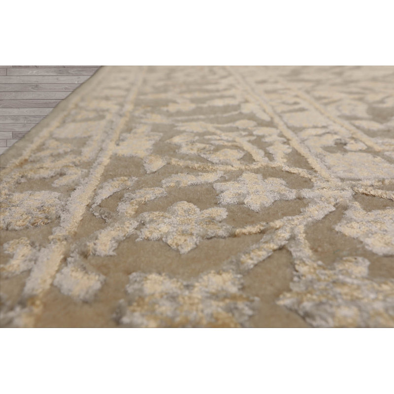 Lorrine One-of-a-Kind Rectangle 4'3'' X 5'10'' 1970s Wool Area Rug in Ivory