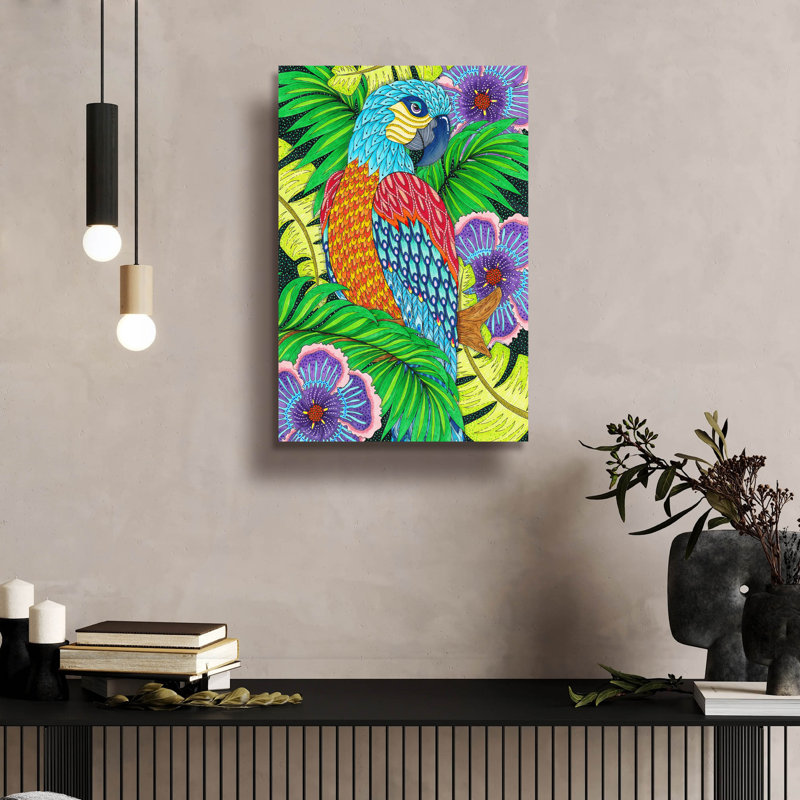 «Jungle Parrot» par Hello Angel, H 24 po x l 16 po x P 0,2 po