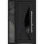 Porte avant en acier pré-suspendue à l'avant / deux 6501 anthracite / fenêtre extérieure latérale / inserts en acier inoxydable simple peint moderne - l 36 po x H 80 po - droitier-111445029-111445031