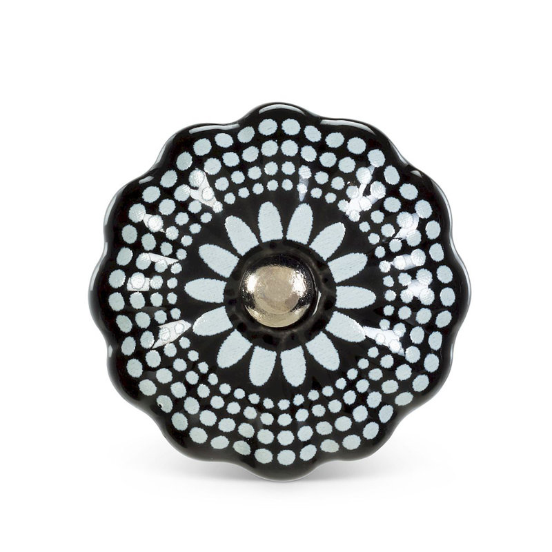 Oversized 2" Diameter Mushroom Knob, Black