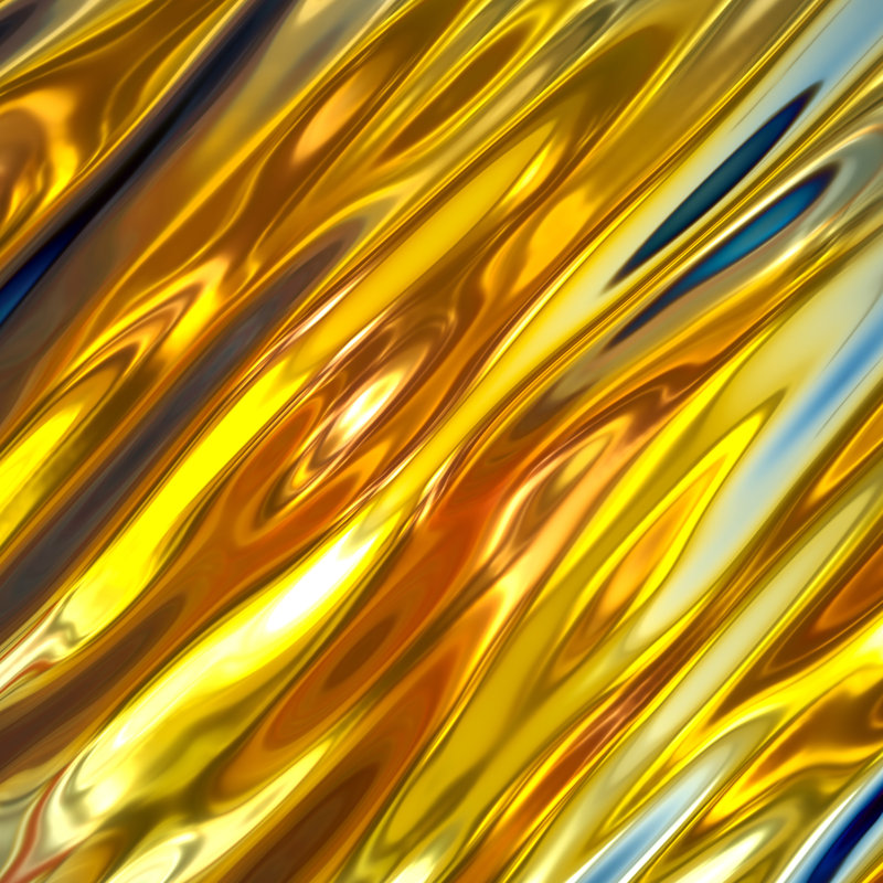 Gold Liquid by Wacomka - Wrapped Canvas Print, 30cm H x 30cm W x 3.8cm D