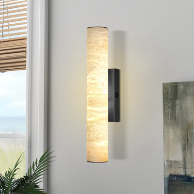 Ephraim 20" Led Wallchiere Dimmable Wall Sconce With Alabaster Shade