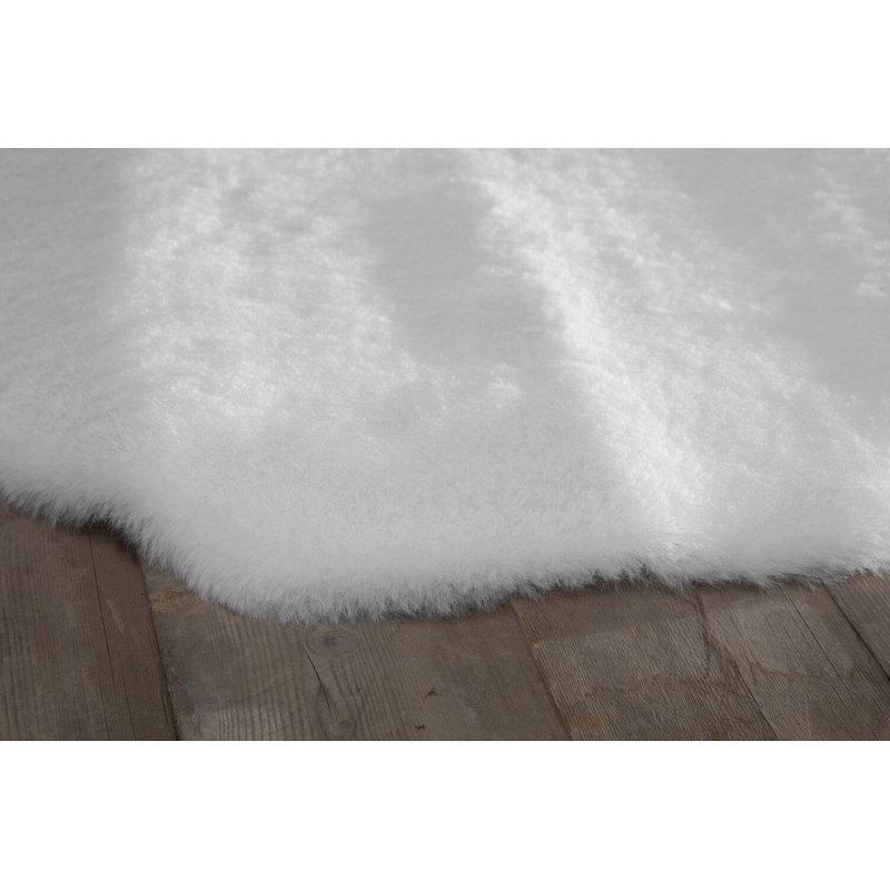 Luxurious White Polyester Area Rug, 27.6 x 39.4 inches | 100% Polyester, Soft and Durable | Vacuum Friendly, Non-Machine Washable, Elegant Design for Living Room, Bedroom & Home Decor