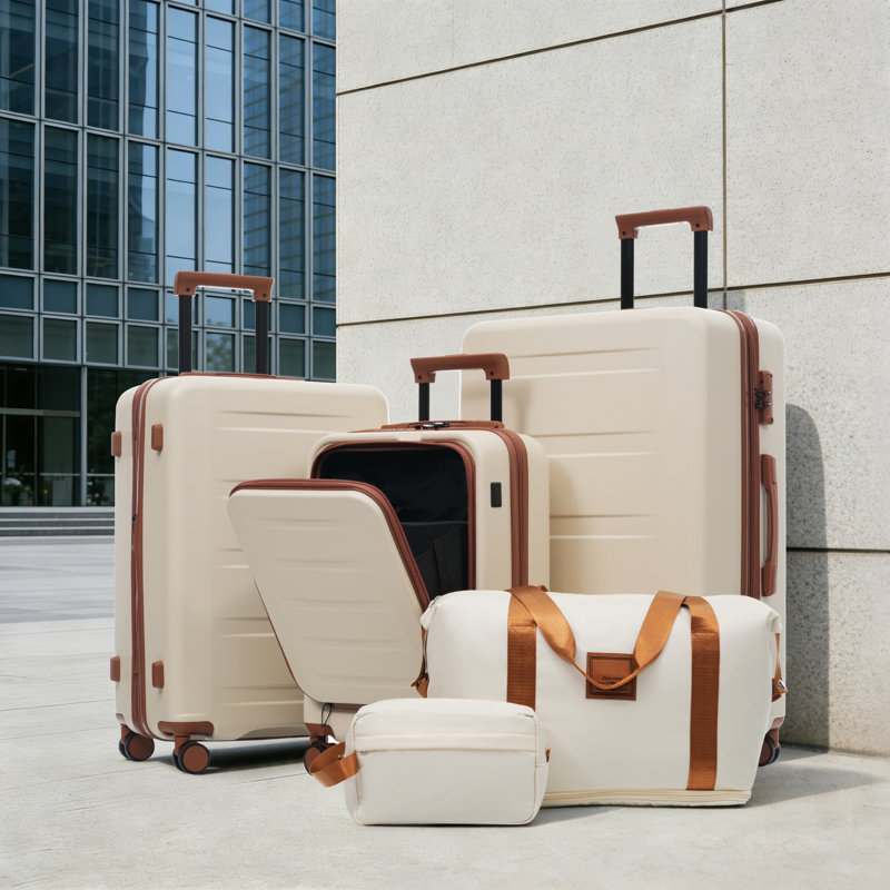 Ensemble de valises rigides durables avec ouverture frontale, valises extensibles, port USB, verrous TSA et roulettes doubles pour un voyage facile