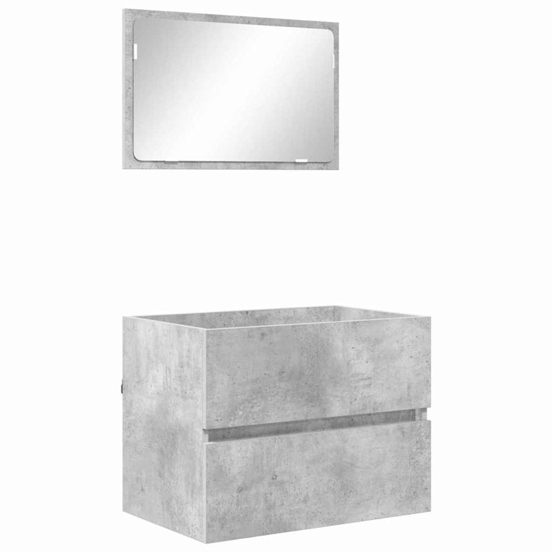 Vanity & Mirror Set, Grey