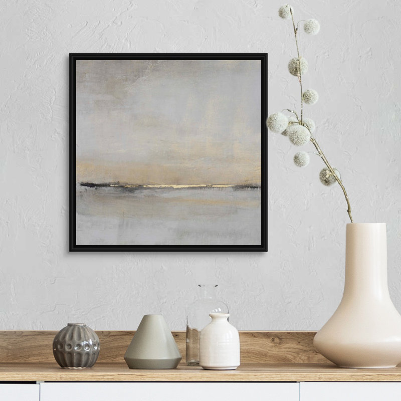 «Horizontal Flow II» par Tim O'Toole - Peinture sur toile, Toile avec cadre photo, H 18 po x l 18 po, Noir