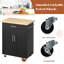 Chariot pour îlot de cuisine roulant avec tablette réglable, armoire de rangement, tiroir et roues verrouillables, îlot de cuisine mobile avec porte-serviettes pour la cuisine et la salle à manger-689005733