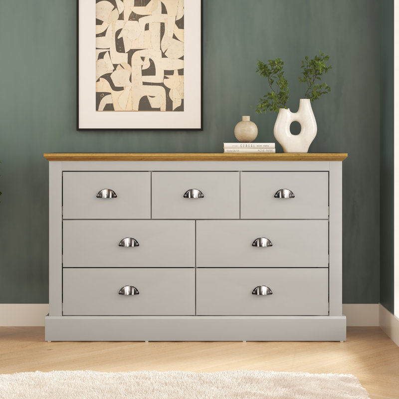Sufy Octave 7 Drawer Chest, Light Grey