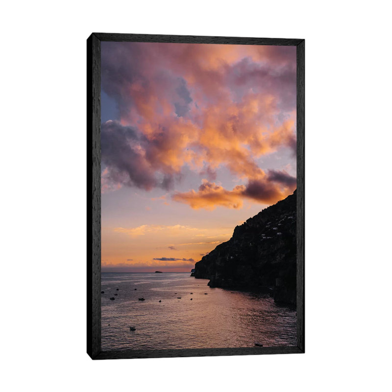 Amalfi Coast Sunset I by Bethany Young - Print on Canvas, 66.04cm H x 45.72cm W x 3.81cm D, Black Framed