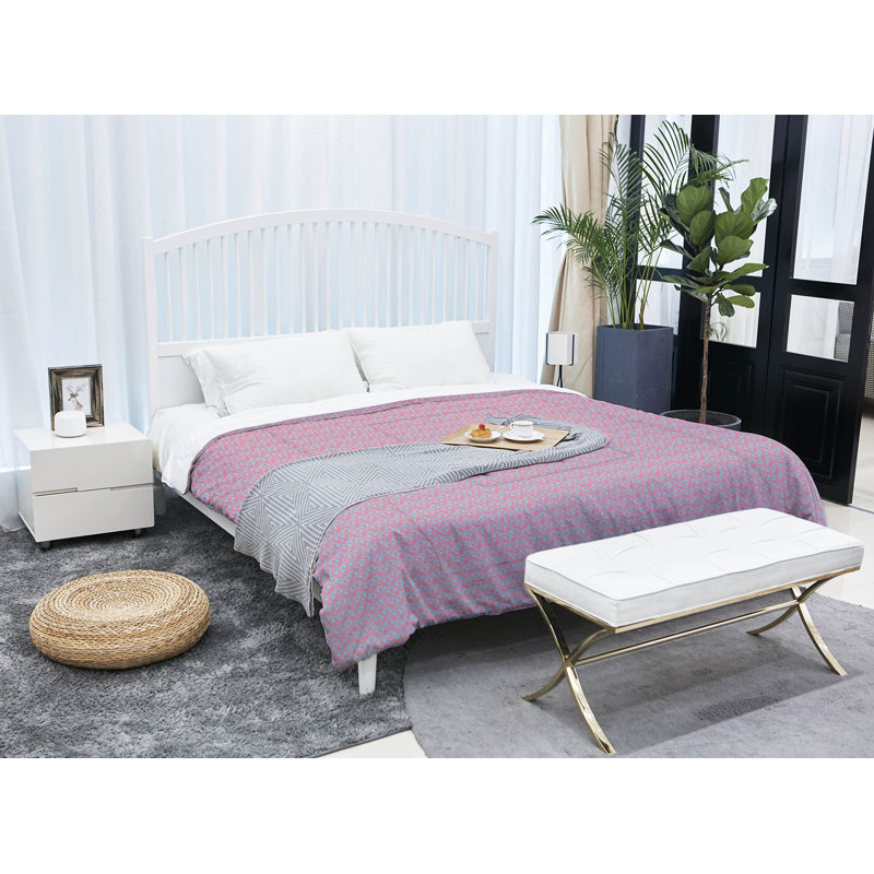 Édredon simple réversible Art déco Katelyn Elizabeth, Édredon grand, Rose / Bleu