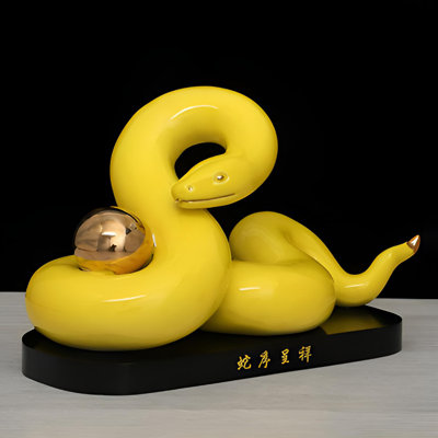 Art en céramique exquis en forme de serpent - étagère parfaite