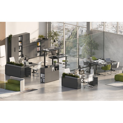 Mapua 2 Piece Standing Desk Office Set