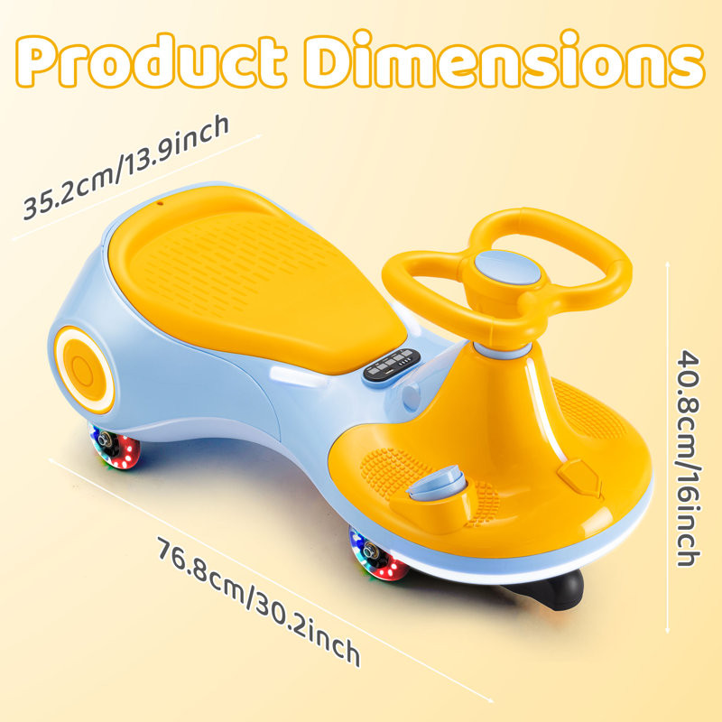 Ride‑on Toy DollaDash Battery Powered Ride On, Yellow/Blue